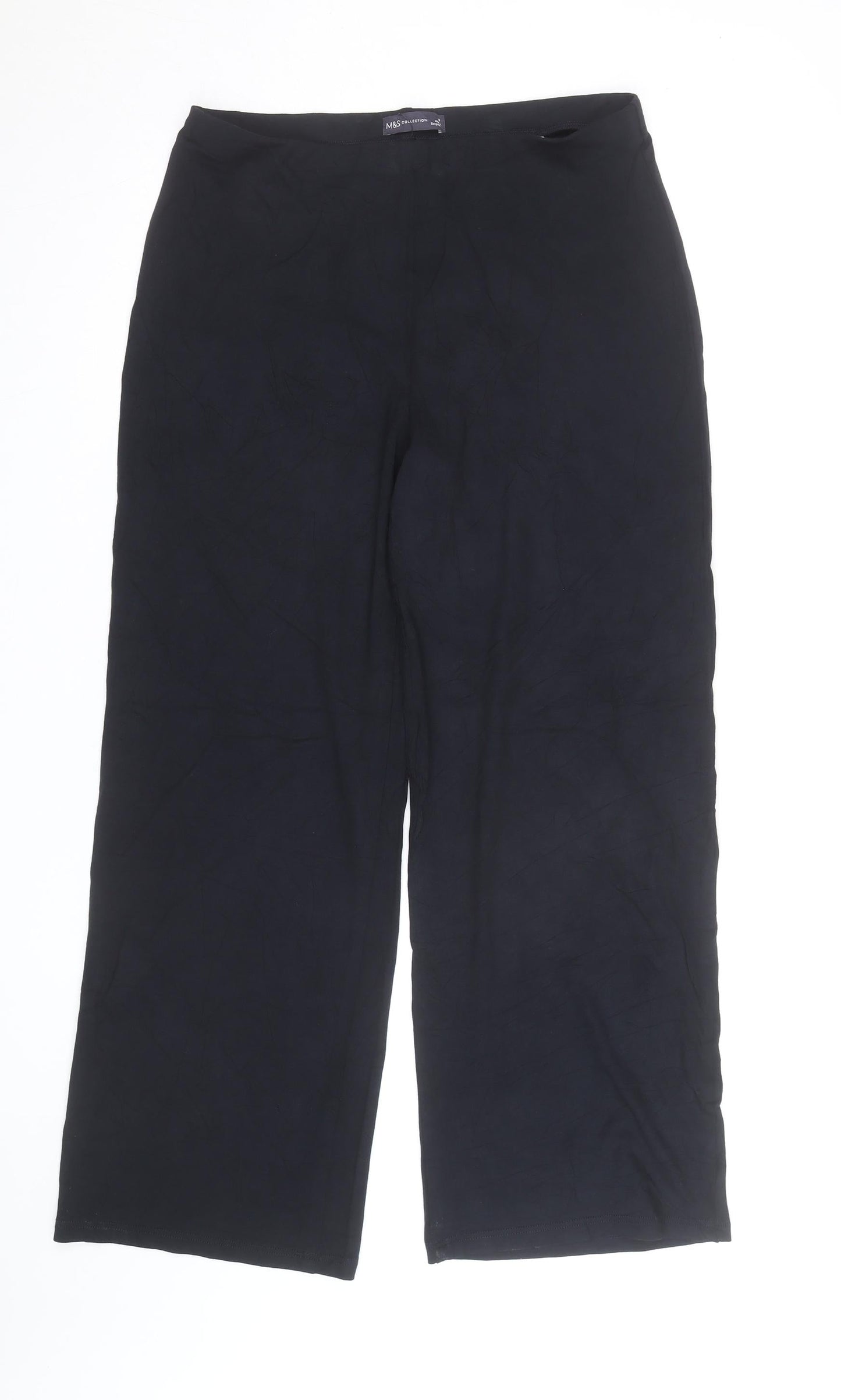 Marks and Spencer Women’s Black Jersey Straight Leg Trousers Size 14