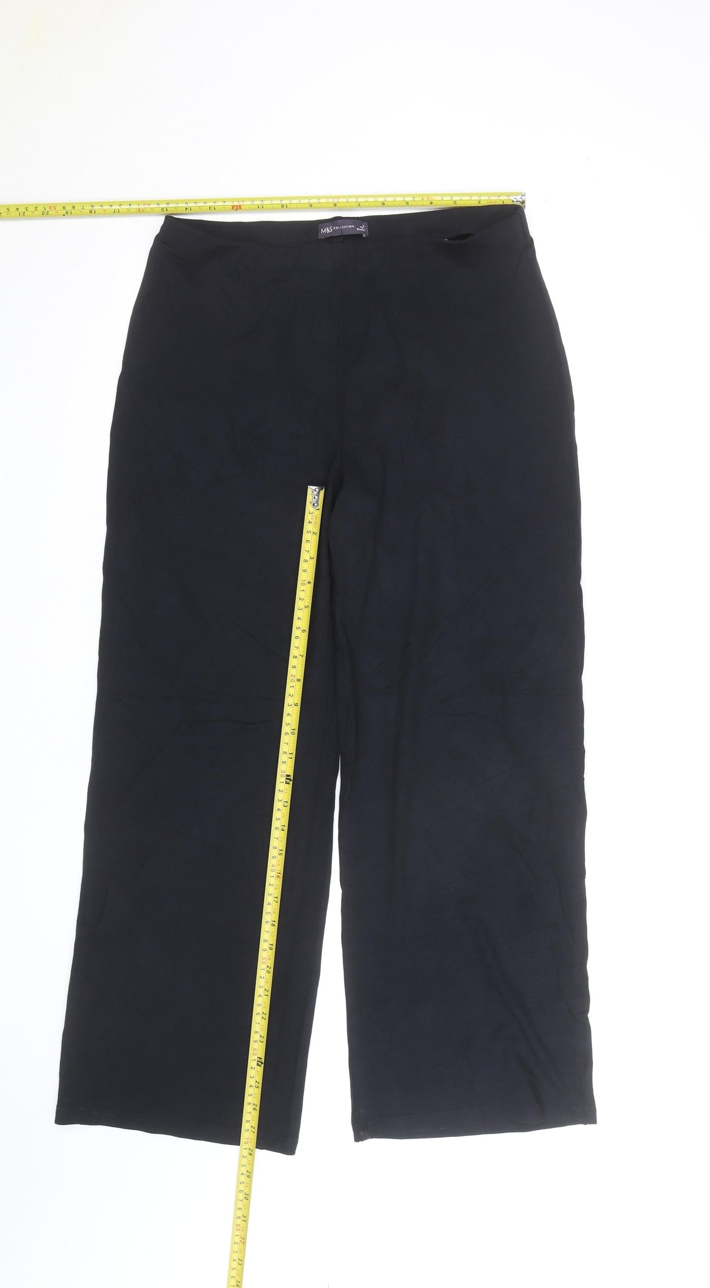 Marks and Spencer Women’s Black Jersey Straight Leg Trousers Size 14