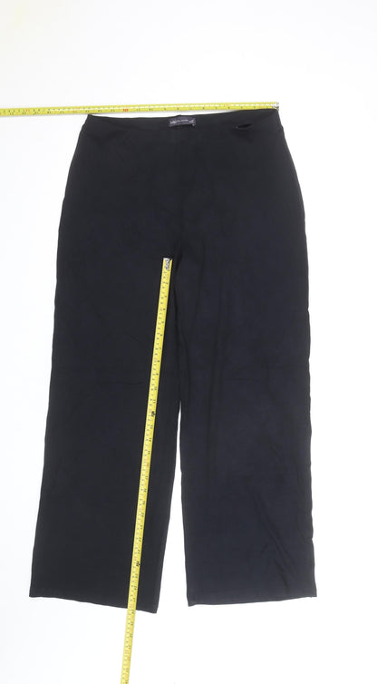 Marks and Spencer Women’s Black Jersey Straight Leg Trousers Size 14
