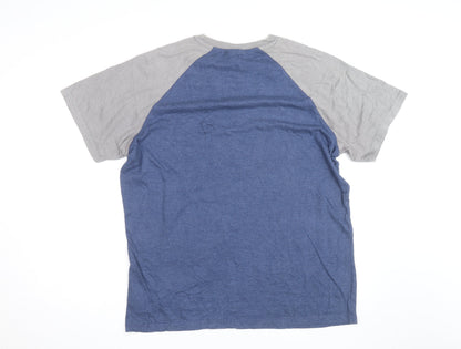 Weird Fish Men's Blue Grey Short Sleeve Crew Neck T-Shirt Size L