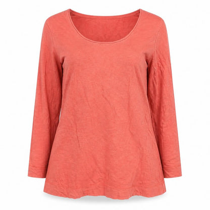 Seasalt Cornwall Women's Red Long Sleeve Cotton T-Shirt Size L