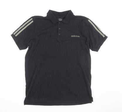 Adidas Men's Black Polo Shirt M Regular Fit Sports Cotton Top