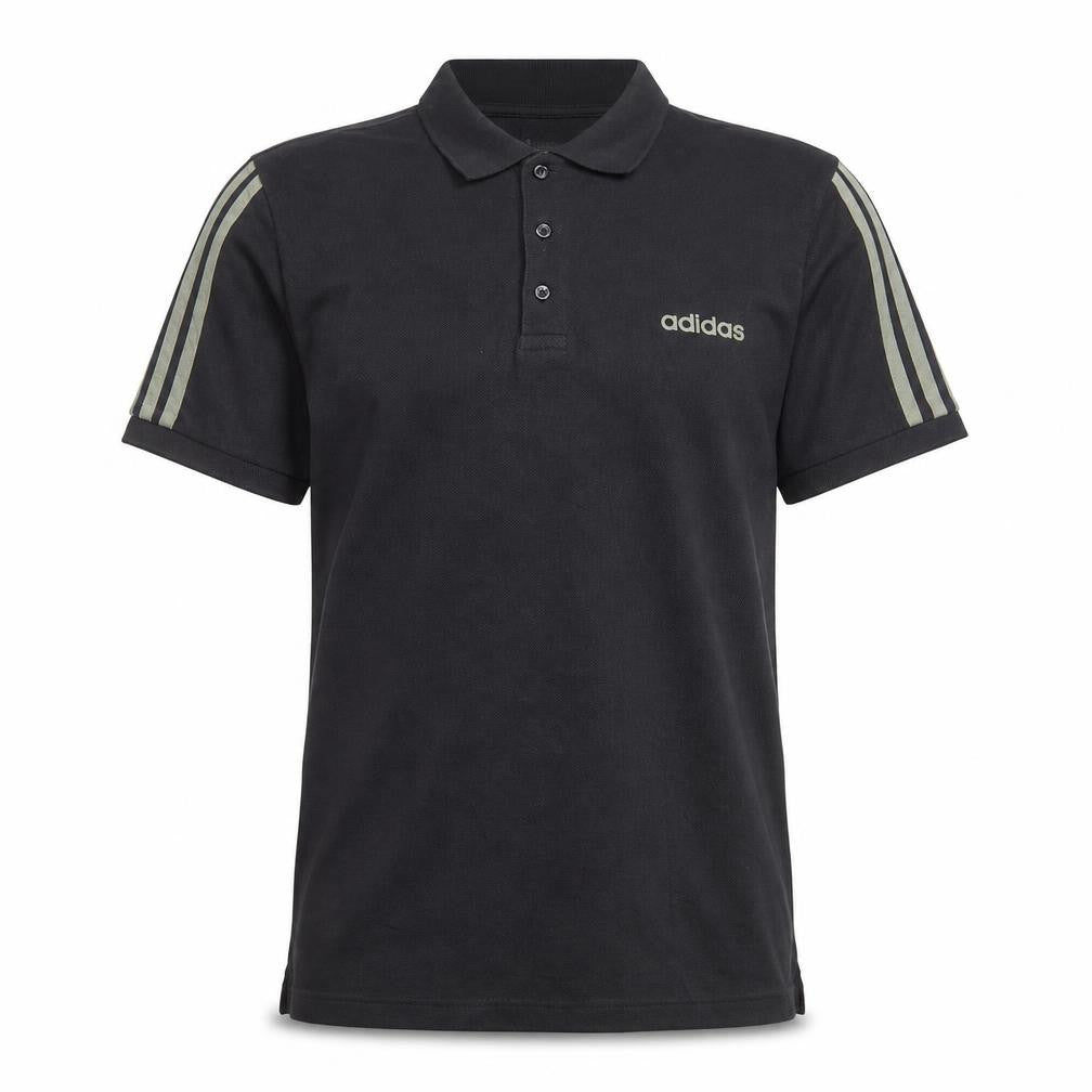 Front view of Adidas Men's Black Polo Shirt M Regular Fit Sports Cotton Top
