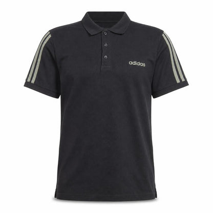 Front view of Adidas Men's Black Polo Shirt M Regular Fit Sports Cotton Top