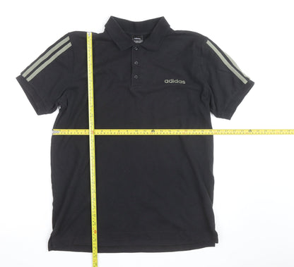 Adidas Men's Black Polo Shirt M Regular Fit Sports Cotton Top