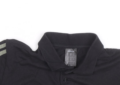 Adidas Men's Black Polo Shirt M Regular Fit Sports Cotton Top