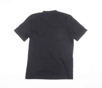 Adidas Mens Black Leeds United V-Neck Short Sleeve T-Shirt Size S