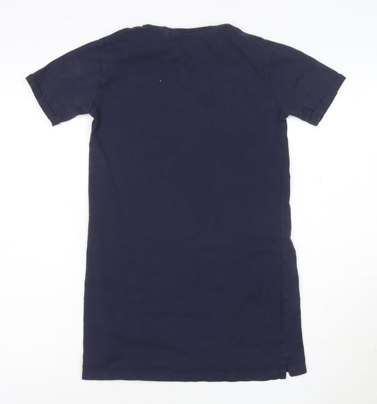 Juicy Couture Girls Blue T-Shirt Dress 10-11 Years Cotton Logo Glitter