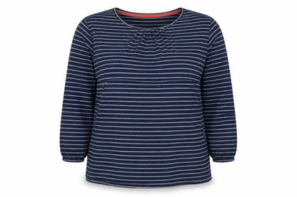 Brakeburn Womens Blue Striped Cotton Long Sleeve T-Shirt Size 16