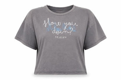 George Women’s Grey Friends Cropped T-Shirt Size 10 Short Sleeve