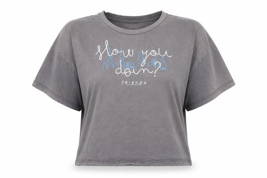 George Women’s Grey Friends Cropped T-Shirt Size 10 Short Sleeve