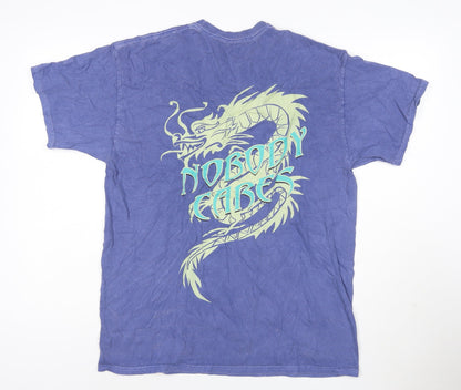 Urban Outfitters Men's Blue Oversized Graphic T-Shirt Small