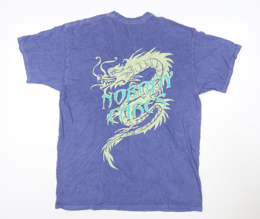 Urban Outfitters Men's Blue Oversized Graphic T-Shirt Small