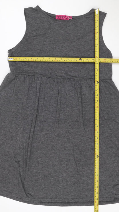 Boohoo Women's Grey Sleeveless Jersey Skater Dress Size 10