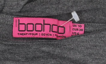 Boohoo Women's Grey Sleeveless Jersey Skater Dress Size 10