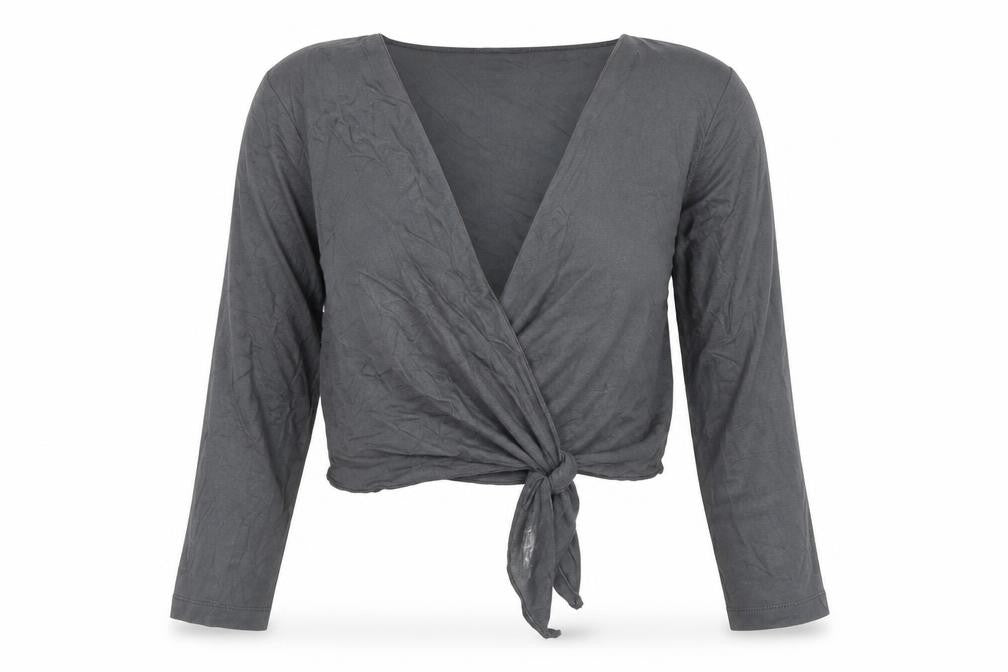 Marks and Spencer Per Una Grey Wrap Blouse Women’s Size 14 Long Sleeve