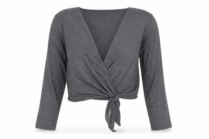 Marks and Spencer Per Una Grey Wrap Blouse Women’s Size 14 Long Sleeve