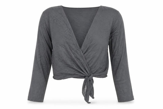 Marks and Spencer Per Una Grey Wrap Blouse Women’s Size 14 Long Sleeve