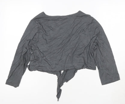 Marks and Spencer Per Una Grey Wrap Blouse Women’s Size 14 Long Sleeve