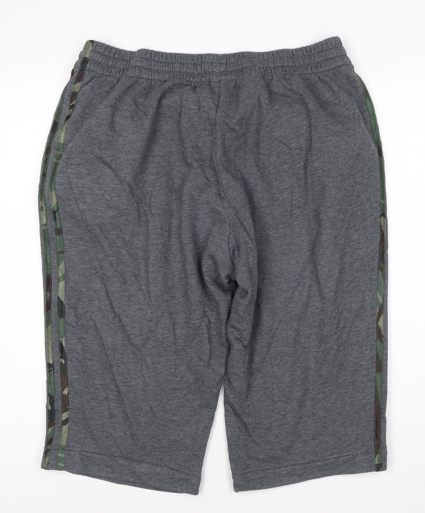 adidas Men's Grey XL Athletic Jersey Shorts with Drawstring