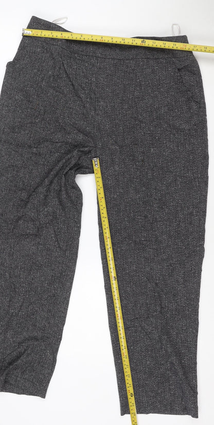 David Nieper Women’s Grey Straight-Leg Trousers Size 18 Stretch Viscose Blend