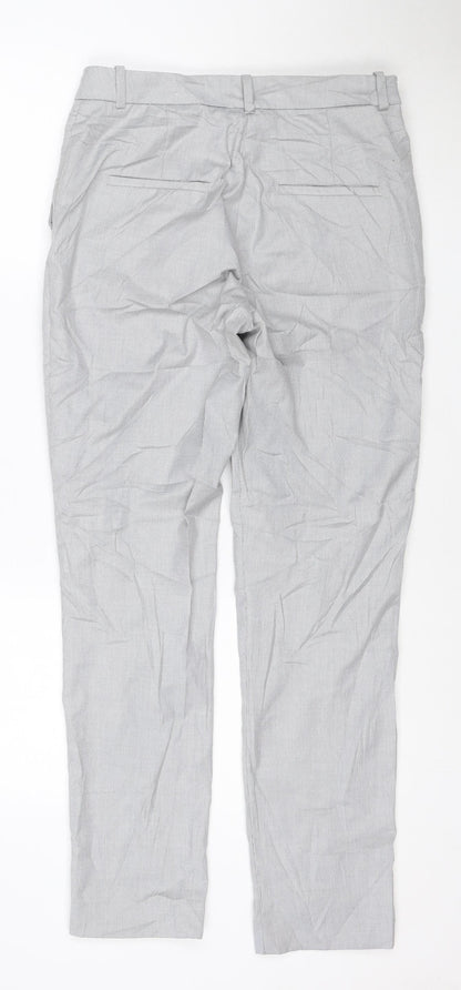 H&M Women’s Grey Check Chino Trousers Size 8 Regular Fit