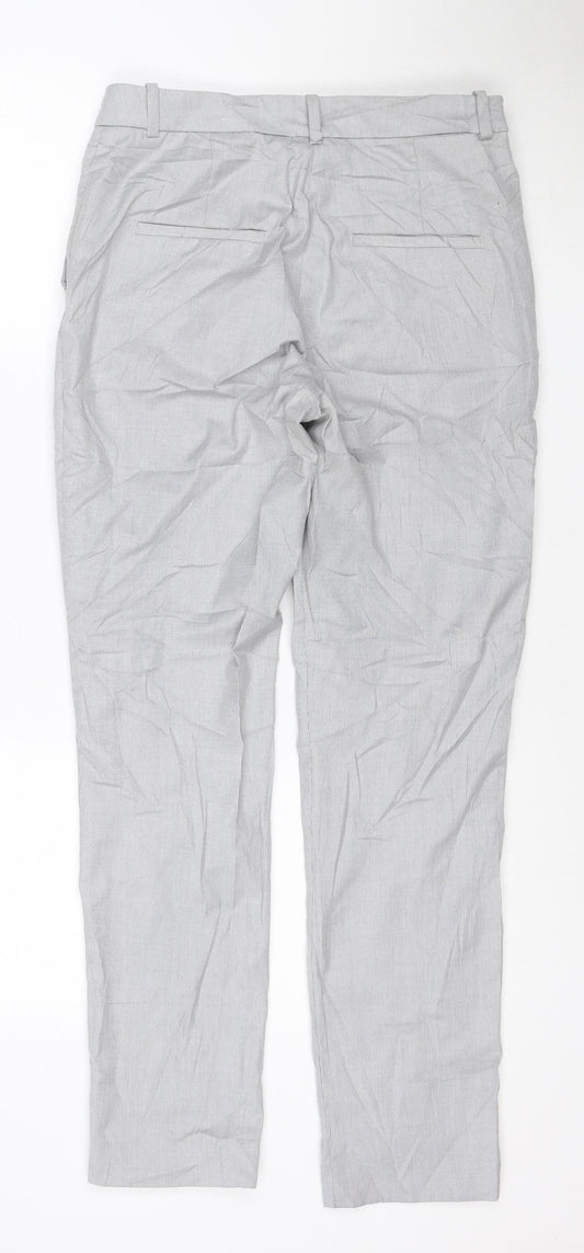 H&M Women’s Grey Check Chino Trousers Size 8 Regular Fit