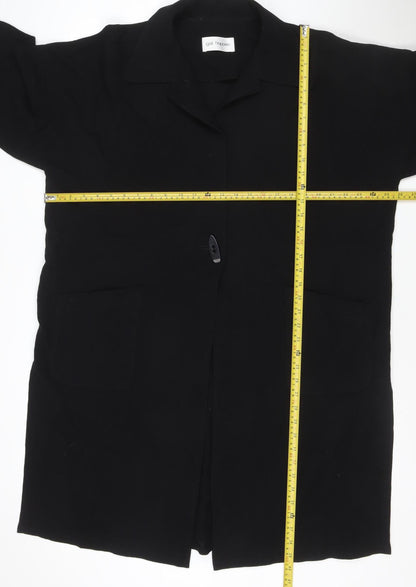 Gail Hoppen Womens Black Wool Mid-Length Overcoat Size 10