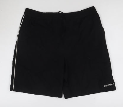 Diadora Men's Black Athletic Polyester Shorts Size M