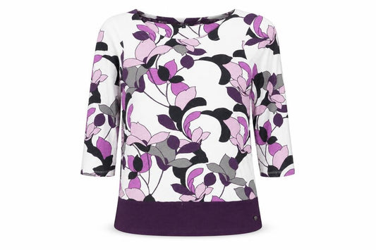 Maine New England Womens Multicoloured Floral Cotton T-Shirt Size 14
