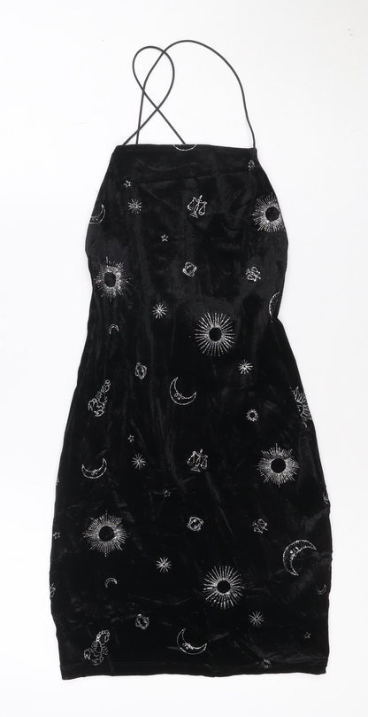Divided Women’s Black Velvet Zodiac Slip Dress XS