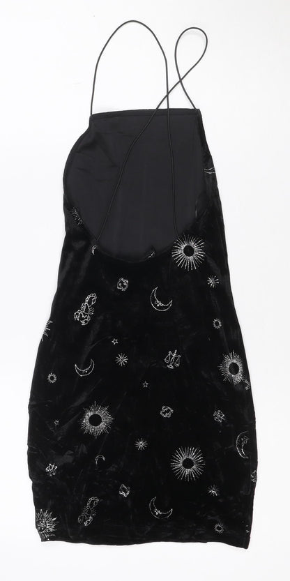 Divided Women’s Black Velvet Zodiac Slip Dress XS