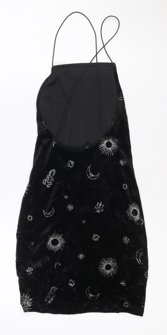 Divided Women’s Black Velvet Zodiac Slip Dress XS