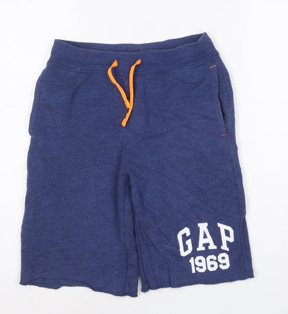 GAP Kids Boys Blue Sweat Shorts 12 Years Regular Fit Cotton Blend