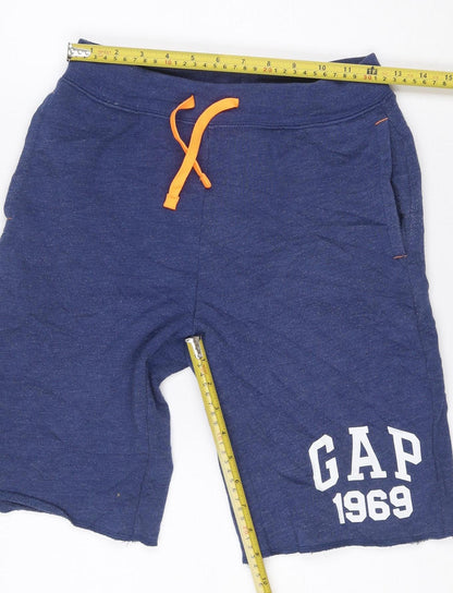 GAP Kids Boys Blue Sweat Shorts 12 Years Regular Fit Cotton Blend