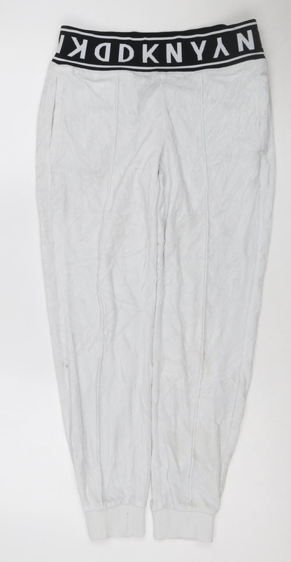 DKNY Sport Womens White Jogger Sweatpants Size S Cotton Blend
