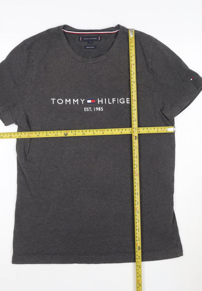 Tommy Hilfiger Men's Charcoal Organic Cotton Crew Neck T-Shirt M