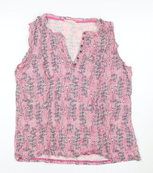 White Stuff Womens Pink Floral Sleeveless Tunic Blouse UK 16
