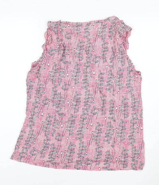 White Stuff Womens Pink Floral Sleeveless Tunic Blouse UK 16