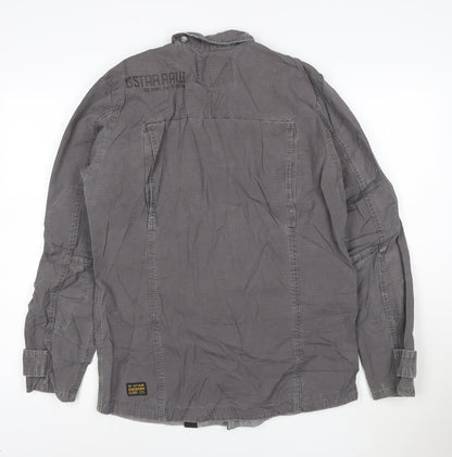 G-Star RAW Men's Grey Military Style Cotton Jacket M