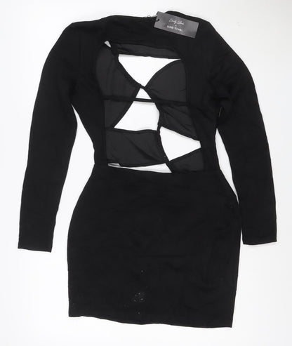 Luxe To Kill Women's Black Cut Out Long Sleeve Bodycon Party Dress M
