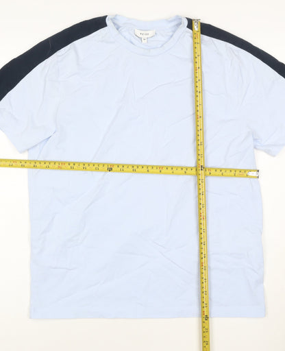 Reiss Men's Light Blue Crew Neck Cotton T-Shirt Size M