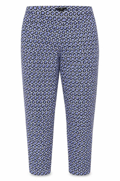 H&M Unisex Multicoloured Geometric Slim Trousers 2XS Cotton Blend