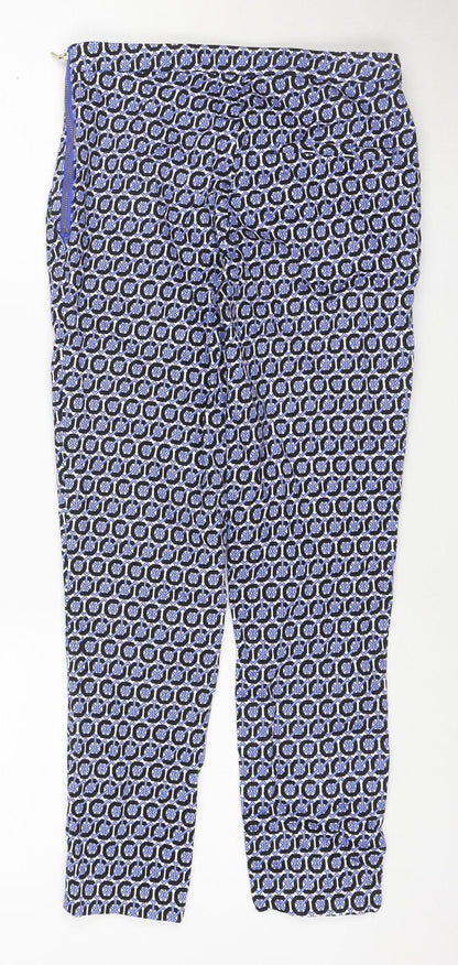 H&M Unisex Multicoloured Geometric Slim Trousers 2XS Cotton Blend
