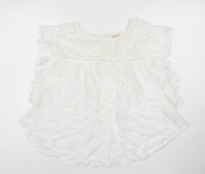 Marks and Spencer Women White Embroidered Boho Blouse Size 16