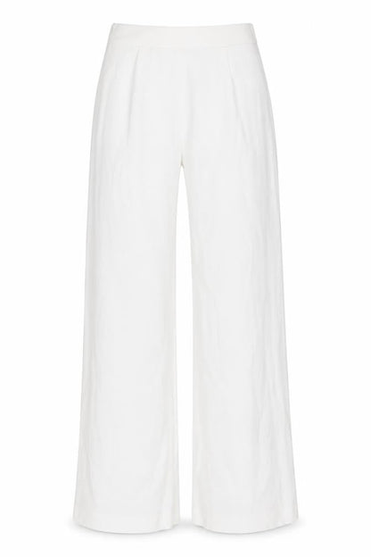 Zara Womens White Wide-Leg Trousers Size S Polyester