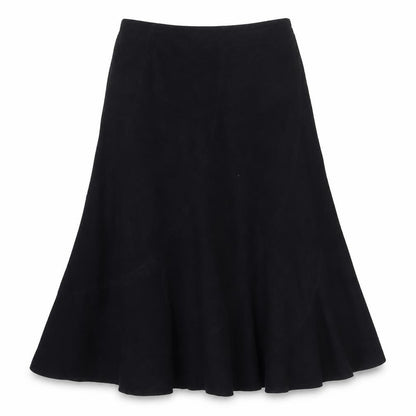 Next Women Black Flared Knee Length Skirt Size 14 Polyester Blend