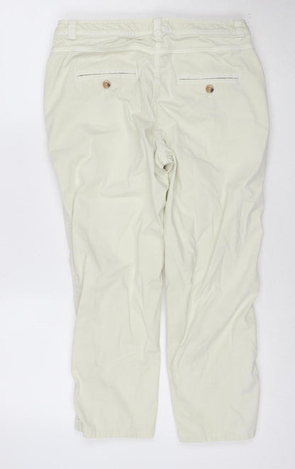 Marks and Spencer Womens Ivory Straight Jeans Size 12 Cotton Blend