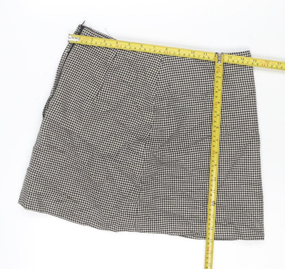 H&M Women’s Black Check Knee Length Pencil Skirt Size 10