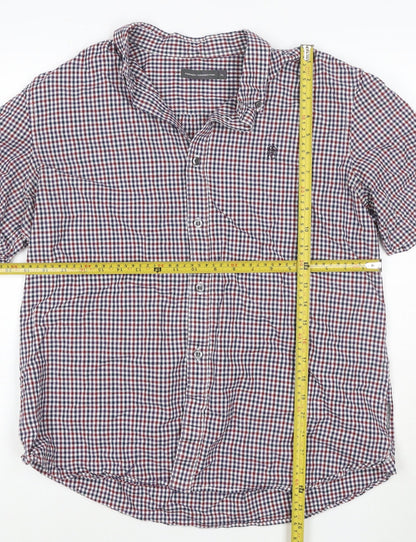 French Connection Men’s Multicoloured Check Button-Up Cotton Shirt XL